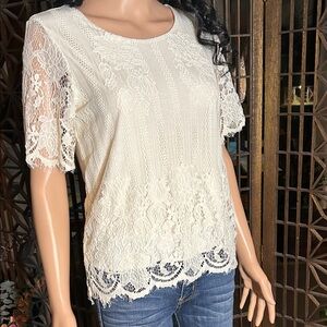 NWT CHANCE OR FATE LACY TOP M